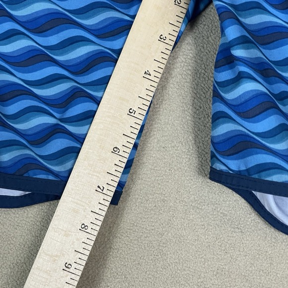 Fair Harbor Short Mens M Blue Wave Lined Drawstring Waist Stretch Swim Trunk - Picture 8 of 11